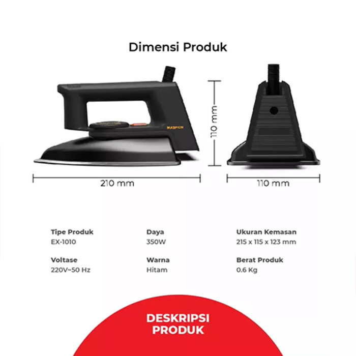 Maspion Setrika Listrik Dry Iron - HA-110 | HA110